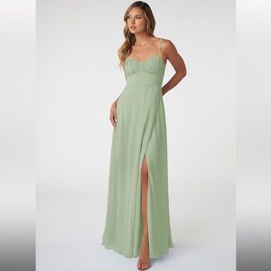 Azazie Sage Green Maxi Skirt